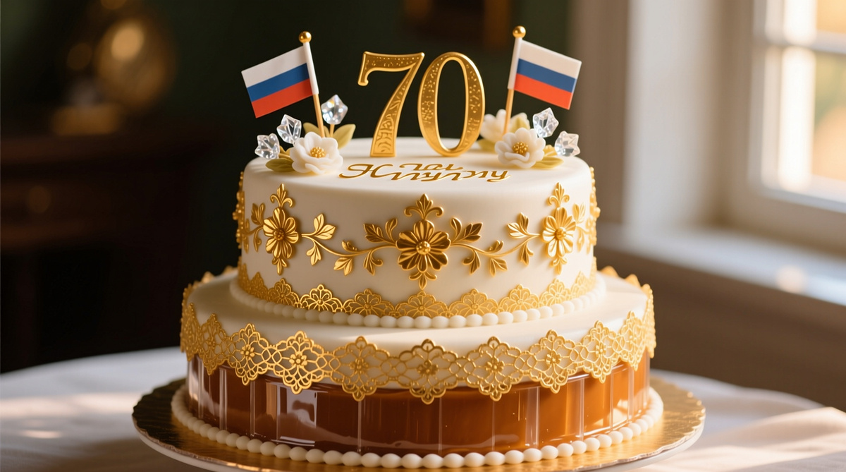 Сладкое искусство: юбилейный торт с карамельным кремом, который покорит сердца