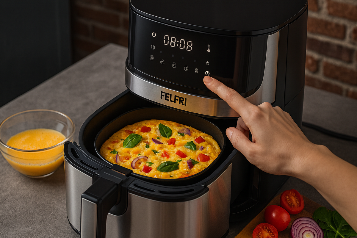 Омлет в аэрогриле: простой и сытный завтрак за 12 минут