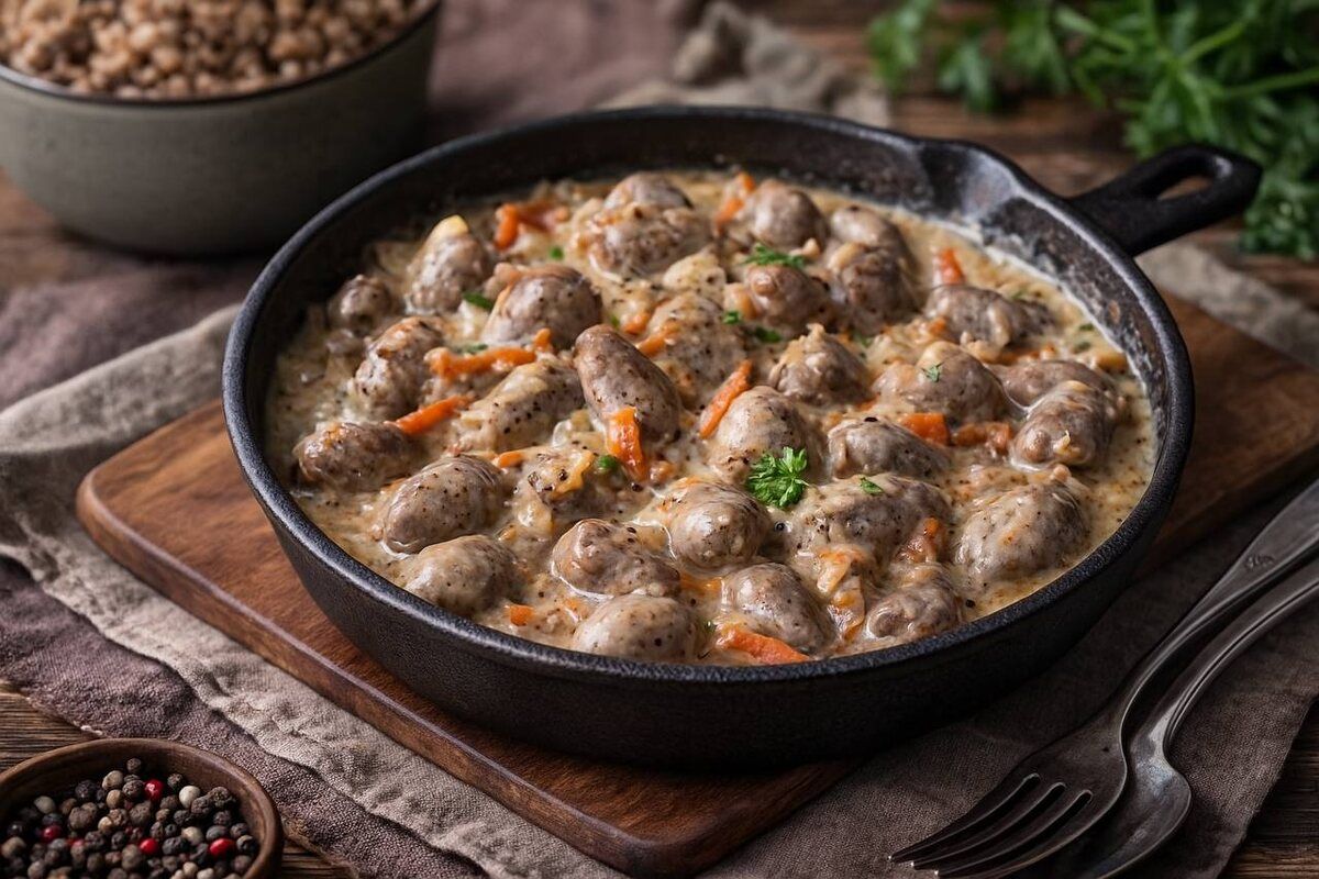 Куриные сердечки в сметанном соусе: нежное блюдо для уютного ужина